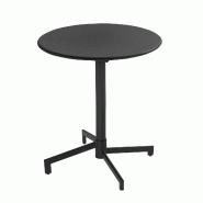 Oviala Business Table de terrasse ronde bistrot avec plateau rabattable gris anthracite - gris acier 114472
