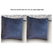 Paire de coussins déco pour canapé ATTITUDE coloris bleu nuit Paire de coussins déco pour canapé ATTITUDE coloris bleu nuit