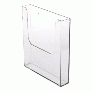 Porte-brochures mural A4 - 1 compartiment - Polystyrène injecté - Transparent