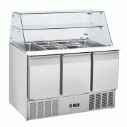 Saladette réfrigérée avec pare-haleine - 3 portes GN 1/1 | Coolhead - CRQ93A