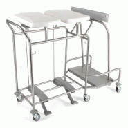 Sclessin 374.764S Chariot Porte-Sacs 2 Sacs Sans Couvercles Professionnel - 374.764S