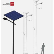 Lampadaire solaire idéale pour l'éclairage public - Puissance du luminaire 60 W/80 W 180 lm/W- Smartlight 6.1 - 8.1 - Fonroche Eclairage