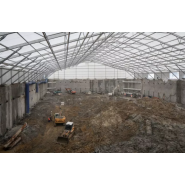 Structure temporaire pour le secteur de la dépollution : stockage de déchets, décontamination des sols, chantier de dépollution