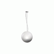 Suspension en verre soufflé blanc opale teinté, structure en métal et aluminium, diamètre 40 cm, douille E27, classe I, IP20 - Perenz - blanc 8498 B