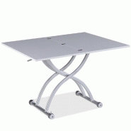 TABLE RELEVABLE EXTENSIBLE HIRONDELLE COMPACTE MÉLAMINÉ CHÊNE BLANC 100 X 57/114 CM