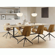 Table de réunion Carma - pour 6 à 10 personnes - personnalisable - bois mélaminé 19 mm - structure design en acier