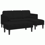 VidaXL Ensemble de Canapés avec coussin 2 pcs Noir Polyester Modèle Vega Office Industriel - Matériau naturel 3329270