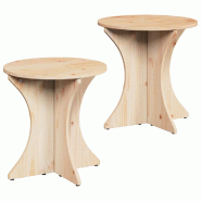 VidaXL Table basse 2 pcs Naturel Bois massif en pin Modèle Polaris Confort - 873565