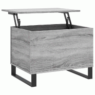 VidaXL Table basse Sonoma gris 60x44,5x45 cm Bois d'ingénierie Modèle Milan Métal - 830962