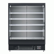 VITRINE MURALE NOIRE MAT - FROID POSITIF VENTILÉ - 2 PORTES BATTANTES - 1002 x 700 x 2000 mm - BLC1066