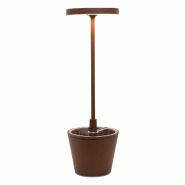 Zafferano Lampe De Table Led Poldina Reverso Corten, Rechargeable Et Dimmable Avec Une Autonomie Allant Jusqu'À 12 Heures. Ip65 Extérieur - marron L