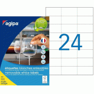 2400 étiquettes blanches multi-usage enlevables, format 70 x 37 mm (100 feuilles A4 / cdt) - 3270241011654