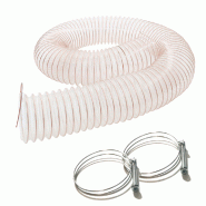 5M Tuyau Flexible Aspiration Poussières Copeaux Bois PU Acier Cuivré D. 100mm + 2 Colliers Serrage - Diamwood - gris 3664100164412 5M Tuyau Flexible Aspiration Poussières Copeaux Bois PU Acier Cuivré D. 100mm + 2 Colliers Serrage - Diamwood - gris 3664100164412