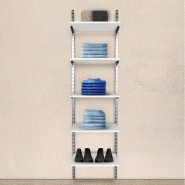 Élément de départ Global chrome 5 tablettes blanc L60xH240cm