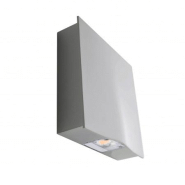 Applique aldiola ip66 led cob 12w 3000k gris - 1800 lumens - éclairage vers le bas