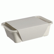 Barquette Quantum bagasse laminée blanche 840ml - par 400
