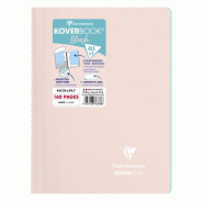 Clairefontaine Lot de 5 Cahier Kover Book Blush A4, 160p./80 feuilles 90 g/m² reliure intégrale, couv. Envel. Rose poudré, ligné - 3037923767786