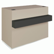 Comptoir Cage taupe repose sac noir 1 tiroir 2 tablettes 120x60/76x93cm