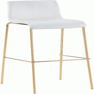 Décoshop26 - Tabouret de bar x1 en velours crème cadre métallique doré à quatre pieds style chic et moderne 10_0005828 - beige métal 3000265242952