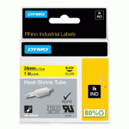 DYMO RHINO Gaine thermorétractable noir/jaune, 24 mm x 1,5 m - 0071701059994