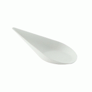 ECOLOMIQUE - 30 Pcs - Mise en bouche blanche Goutte - 105 x 52 mm, Hauteur: 30 mm - ECO210BCHICDROPF - blanc Bagasse ECO210BCHICDROPF
