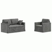 Ensemble de Canapés 2 pcs Gris foncé 138 x 78 x 80 cm Velours Modèle Apex Signature Plus - Matériau naturel 8721364373952