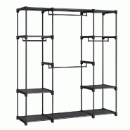 Helloshop26 - Armoire autoportante 112 x 43 x 165 cm penderie pliable avec barre de suspension porte-vêtements organiseur de 12_0003965 - métal 3000
