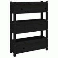 Helloshop26 - Jardinière bac lit surélevé plantes fleurs terrasse jardin 77 x 25 x 104,5 cm bois massif de pin noir 02_0037848 - 3000217866847 Helloshop26 - Jardinière bac lit surélevé plantes fleurs terrasse jardin 77 x 25 x 104,5 cm bois massif de pin noir 02_0037848 - 3000217866847