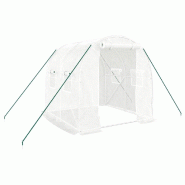 Helloshop26 - Serre tente abri plante fleur légumes avec cadre en acier 4 m² 2 x 2 x 2 m blanc 02_0044583 - blanc acier 3000220223798