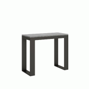 Itamoby Console extensible 90x40/196 cm Tecno Small Evolution Cement structure Anthracite - gris VESMATATECEVO-CM-AN