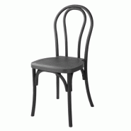Lot de 4 chaises d'intérieur et d'extérieur empilables, style courbé, en polypropylène noir SOHO Lot de 4 chaises d'intérieur et d'extérieur empilables, style courbé, en polypropylène noir SOHO