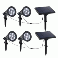 Lumisky 2 Spots solaires connectés FAMILY SPIKY 100LM Plastique Noir - noir 3666162012984_0