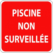 Panneau piscine non surveillée