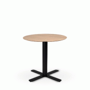 Resol garbar GOYA HPL Table Ronde Intérieure Ø70 Pied Noir - Tableau Chêne Naturel - multicolore multi-matériau 05424