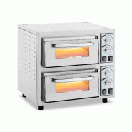 Royal Catering - Royal Catering RCPO-4400-2PS Four à pizza électrique 2 chambres 4400 W Ø 35 cm Pierre réfractaire Four à pizza professionnel Fou