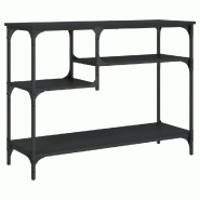 Table console avec étagères noir 100x35x75 cm Modèle Atlas Office Pro Métal - 837782