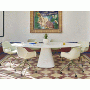 Table de réunion ovale Baelo - grand format - 240x140 cm - pour 10 personnes