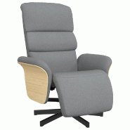 VidaXL Fauteuil inclinable avec repose-pieds gris clair tissu Modèle Kermelix - 356601