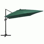 VidaXL Parasol de jardin en porte-à-faux lumières LED mât en aluminium Modèle Atlas Panorama Balcon - vert 47005