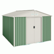 WASABI Abri de Jardin Métal 7,86m2 Galliv – Porte coulissante double - Grilles de ventilation - Cabane extérieur - Cabanon rangement et stockage -