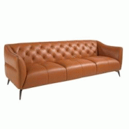 AC ANGEL CERDA Angel Cerdá Canapé 3 places Chester en cuir marron 6169C 240 x 95 x 77 - marron fourrure 8435631021483_0