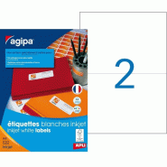 Apli 200 étiquettes blanches jet d'encre, format 210 x 148,5 mm (100 feuilles A4 / cdt) - 3270241024999