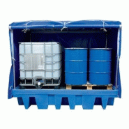 Bac de stockage fermé - 2 cuves de 1000L ou 8 fûts de 220L - acier galvanisé_0