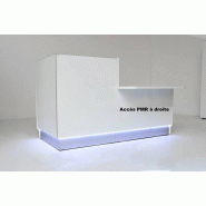 Banque d'accueil compacte Linea avec accès PMR sur le côté - MDD - 165, Droite, Blanc