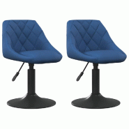 Chaises pivotantes à manger lot de 2 bleu velours Modèle Calypso Horizon - 335331