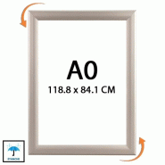 Edimeta Cadre Affichage Etanche CLIC-CLAC Mural A0 (118.8 x 84.1 cm) - gris aluminium VAC956WP