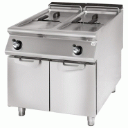 Friteuse gaz sur coffre inox commandes mécaniques avec 2 cuves 2x13... - PVS7080FRGS13