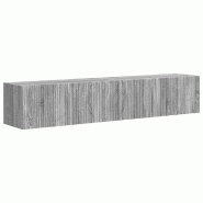 Helloshop26 - Lot de 2 meubles TV muraux modernes avec 4 étagères rangement 78,5 x 31 x 29,5 cm en bois d'ingénierie gris sonoma 02_0054912 - gris_0