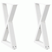 Helloshop26 - Lot de 2 pieds de table à manger aciers réglables pour stabilité 50 x 72-73 cm en acier blanc 02_0057003 - blanc acier 3000239811214