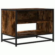 Helloshop26 - Meuble TV rangement grand espace style industriel 61 x 40 x 46 cm en bois d'ingénierie chêne fumé 02_0049617 - métal 3000235930544